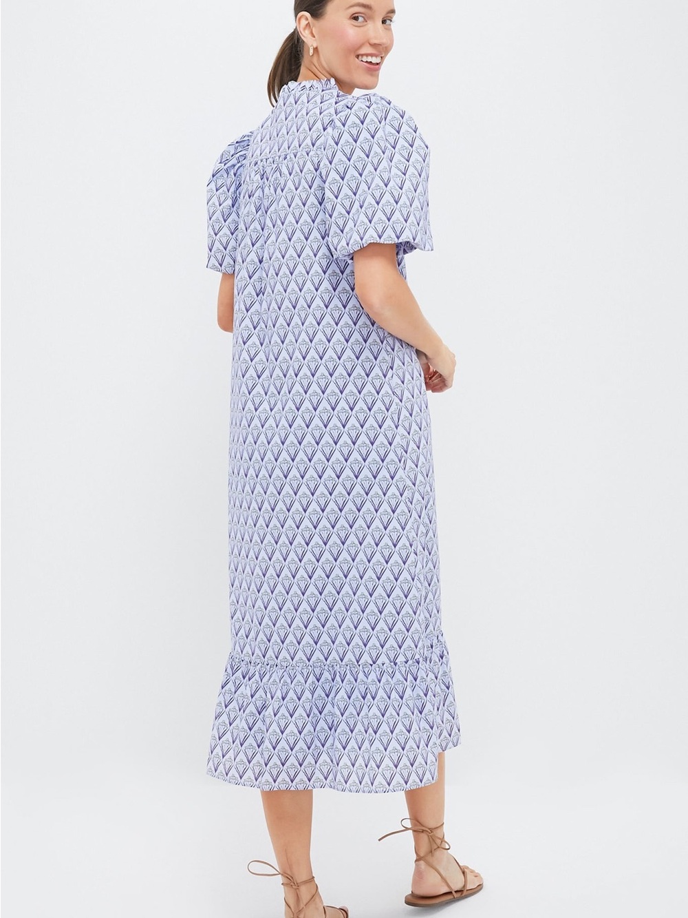 HYACINTH HOUSE Periwinkle Trellis Floral Mimi Midi Dress - Picture 11 of 12